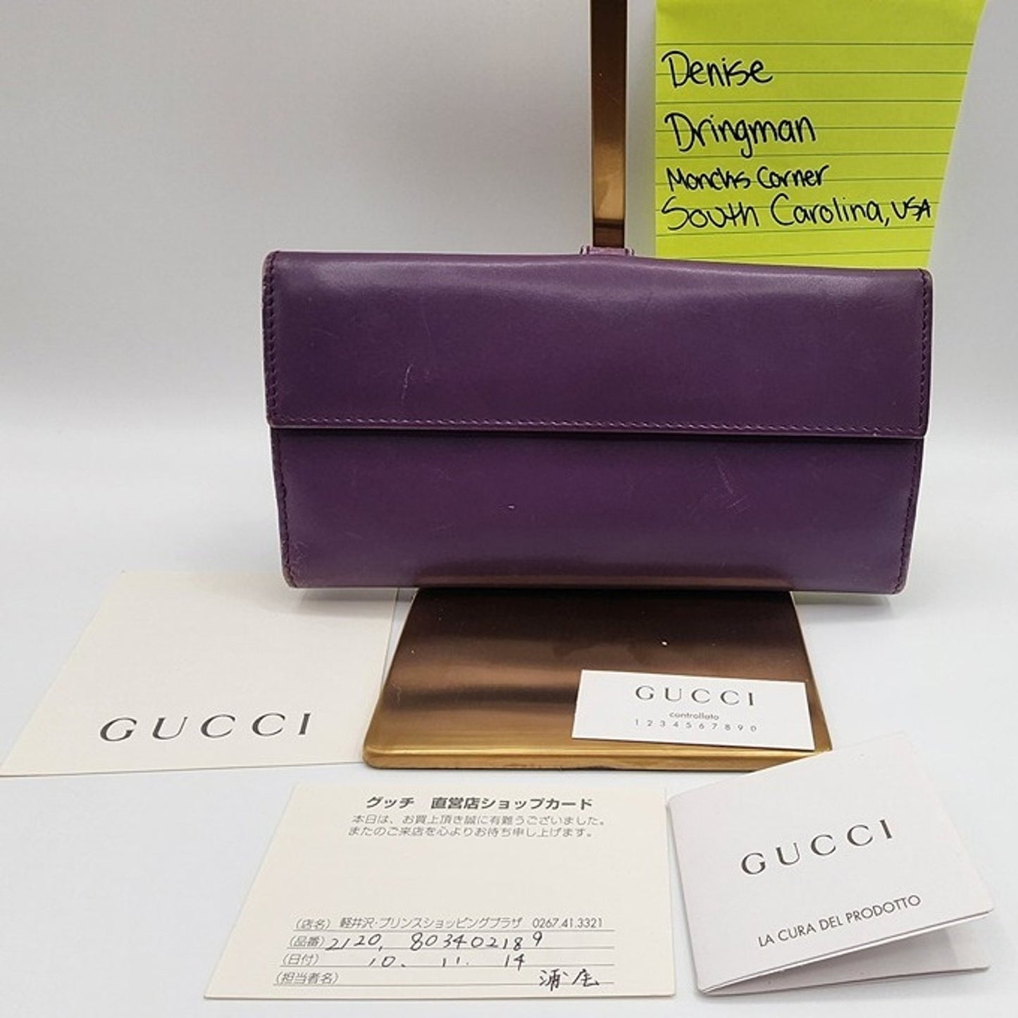 Gucci Jackie Long Wallet Purple