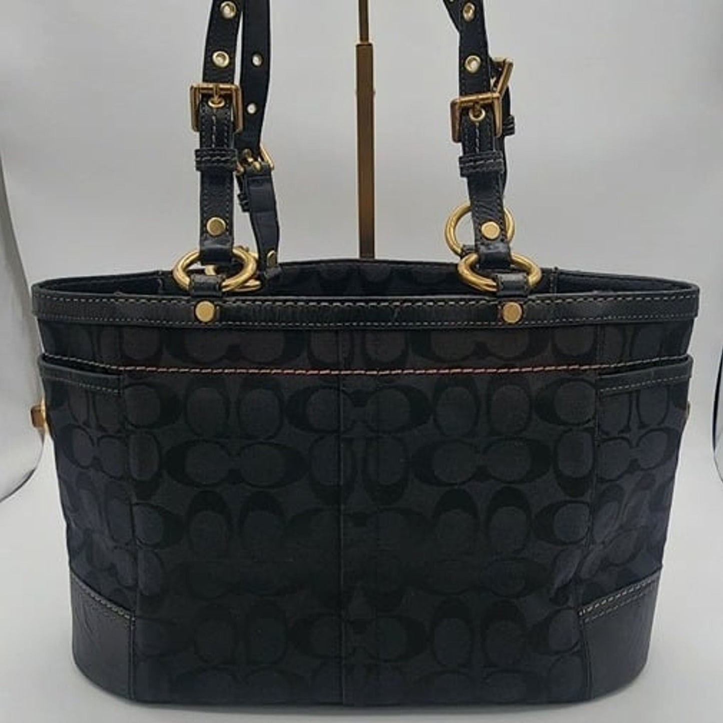 Coach Signature Black Canvas Handbag