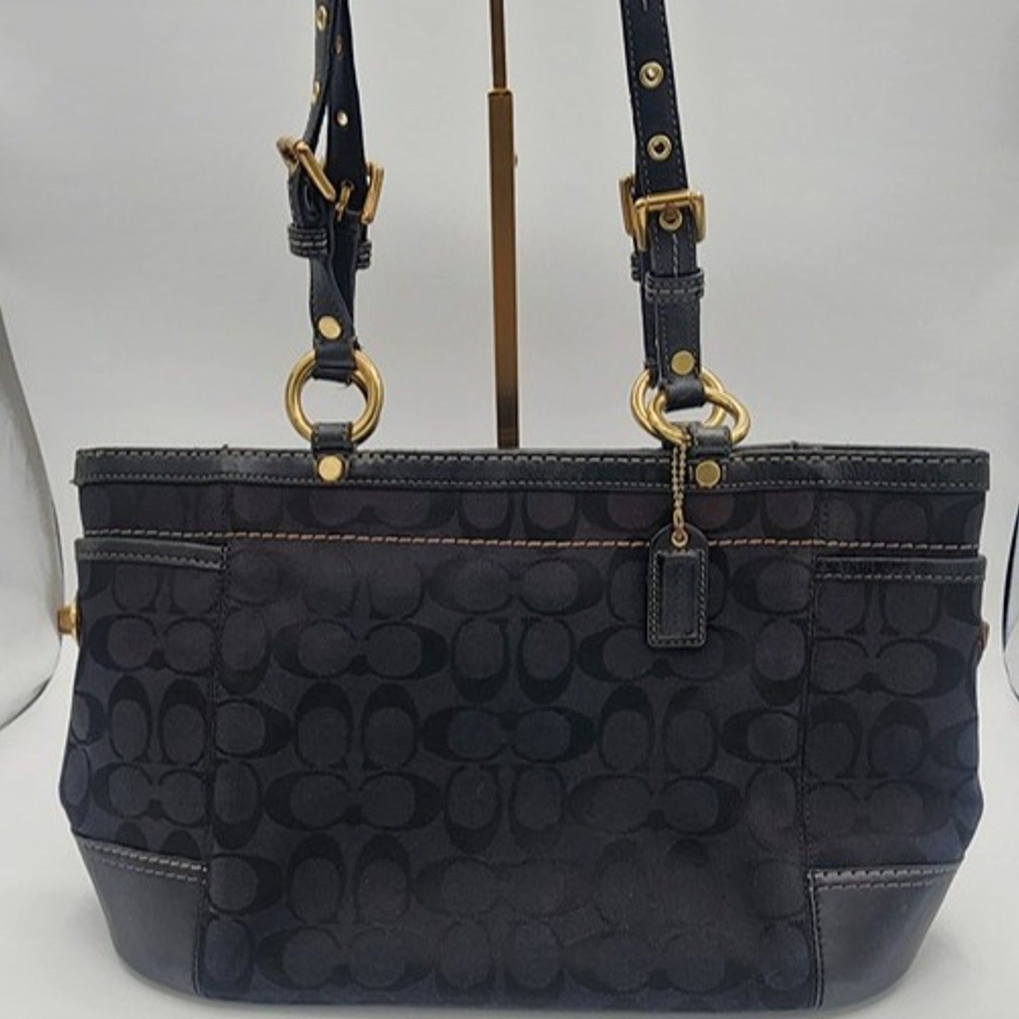 Coach Signature Black Canvas Handbag