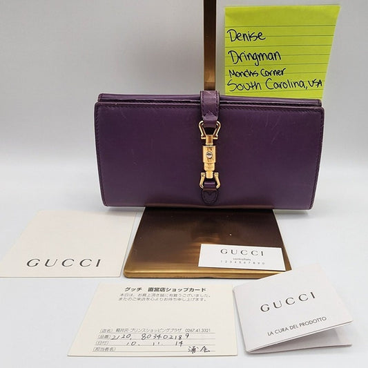 Gucci Jackie Long Wallet Purple